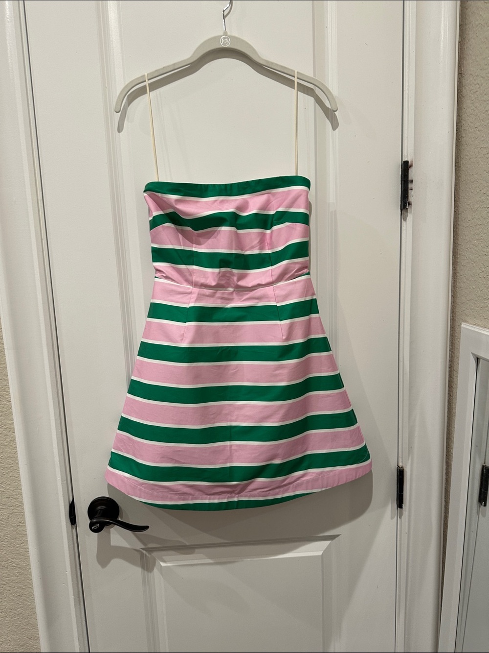 Women's Beatrix Striped Linen-Cotton Strapless Minidress
